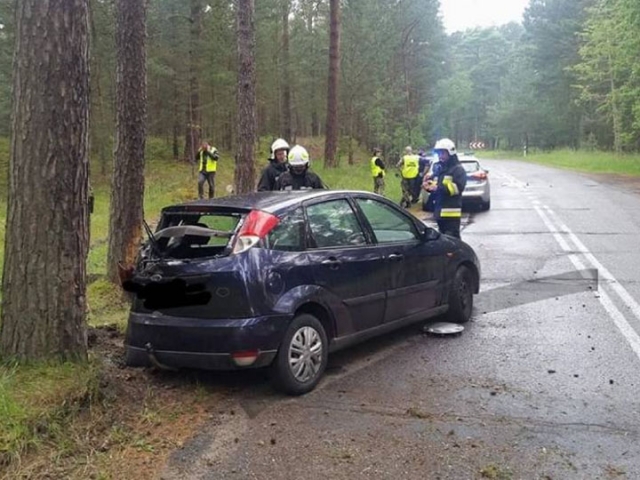 19-latka staranowała drzewo tyłem Forda